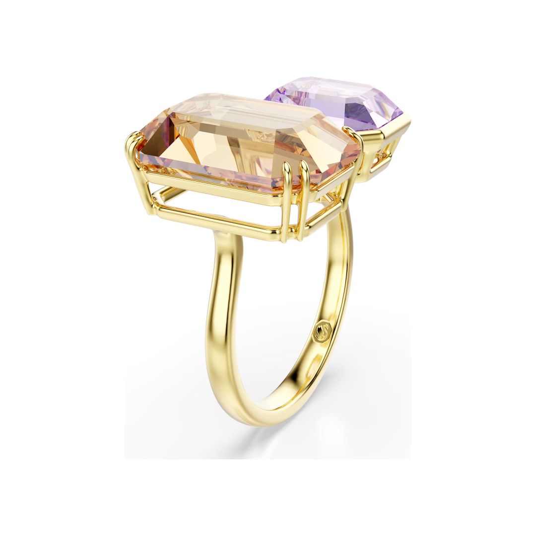 Swarovski Millenia sormus, keltakullanväri, ruskea ja laventeli kristalli