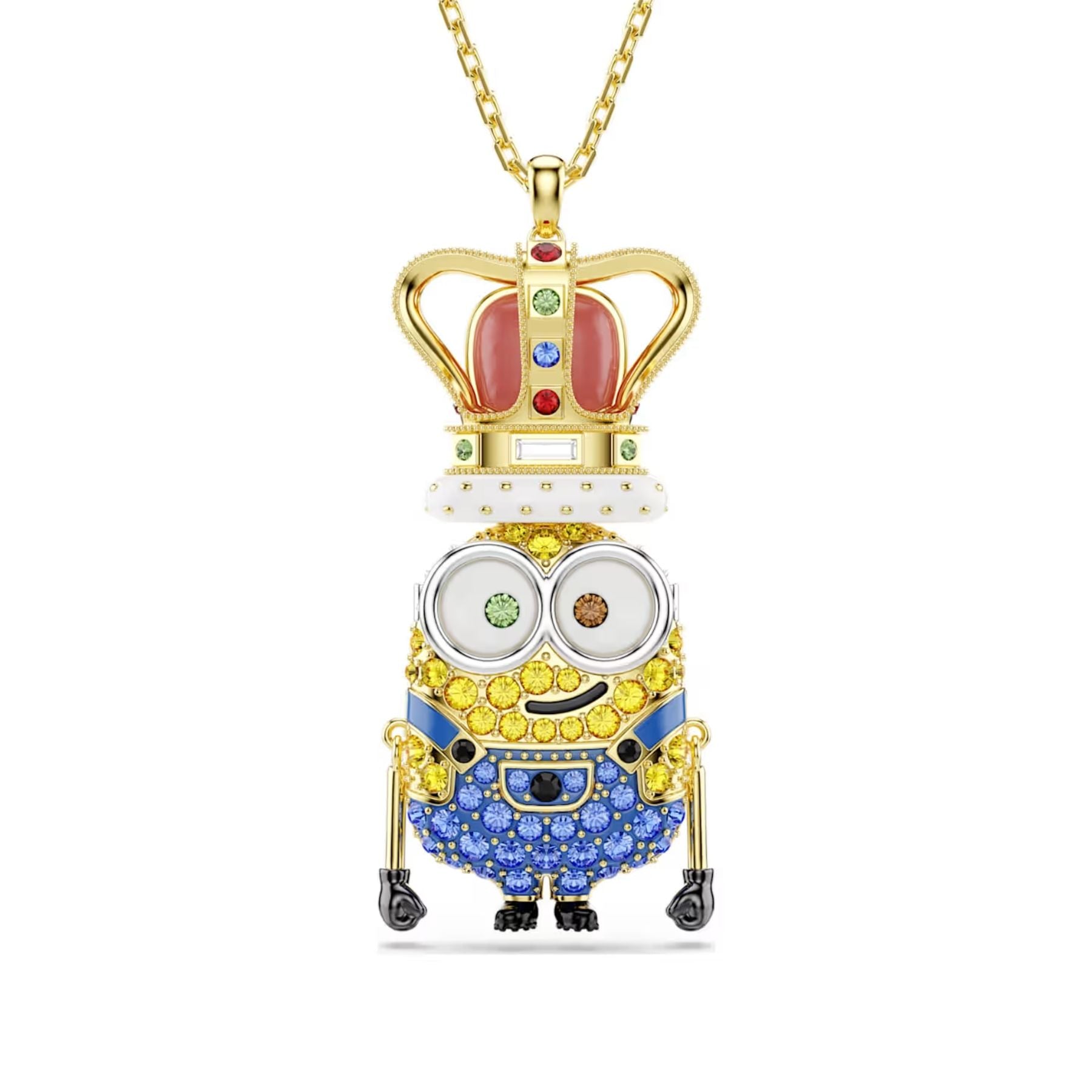 Swarovski Minions King Bob riipus, keltakullattu ja eriväriset kristallit, 5743385
