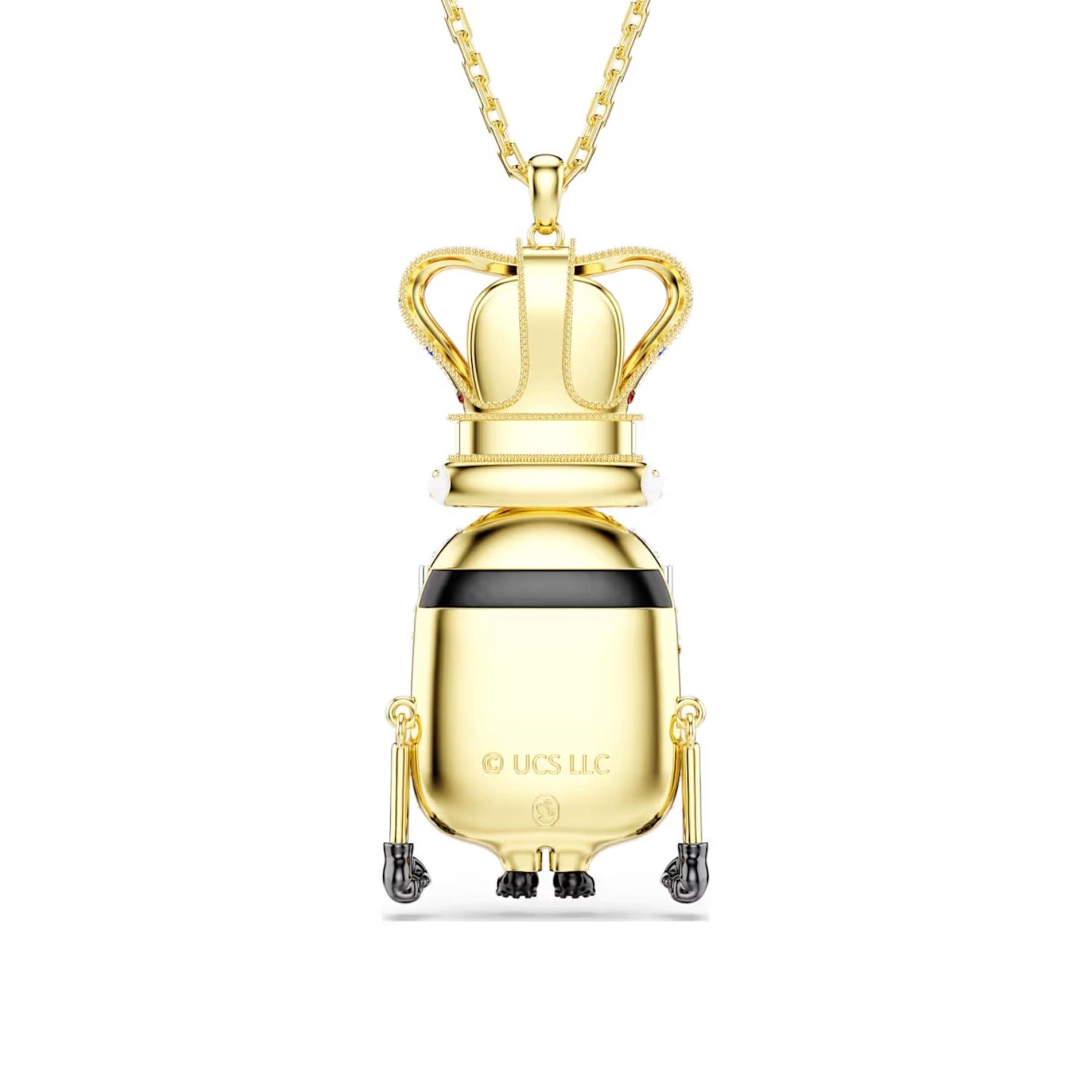 Swarovski Minions King Bob riipus, keltakullattu ja eriväriset kristallit, 5743385
