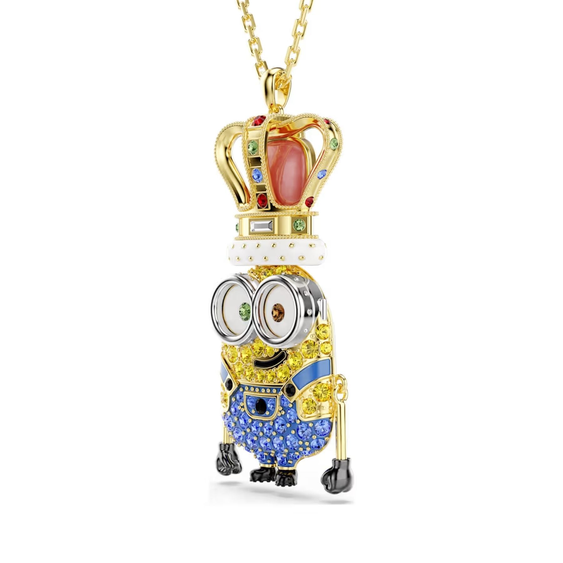 Swarovski Minions King Bob riipus, keltakullattu ja eriväriset kristallit, 5743385