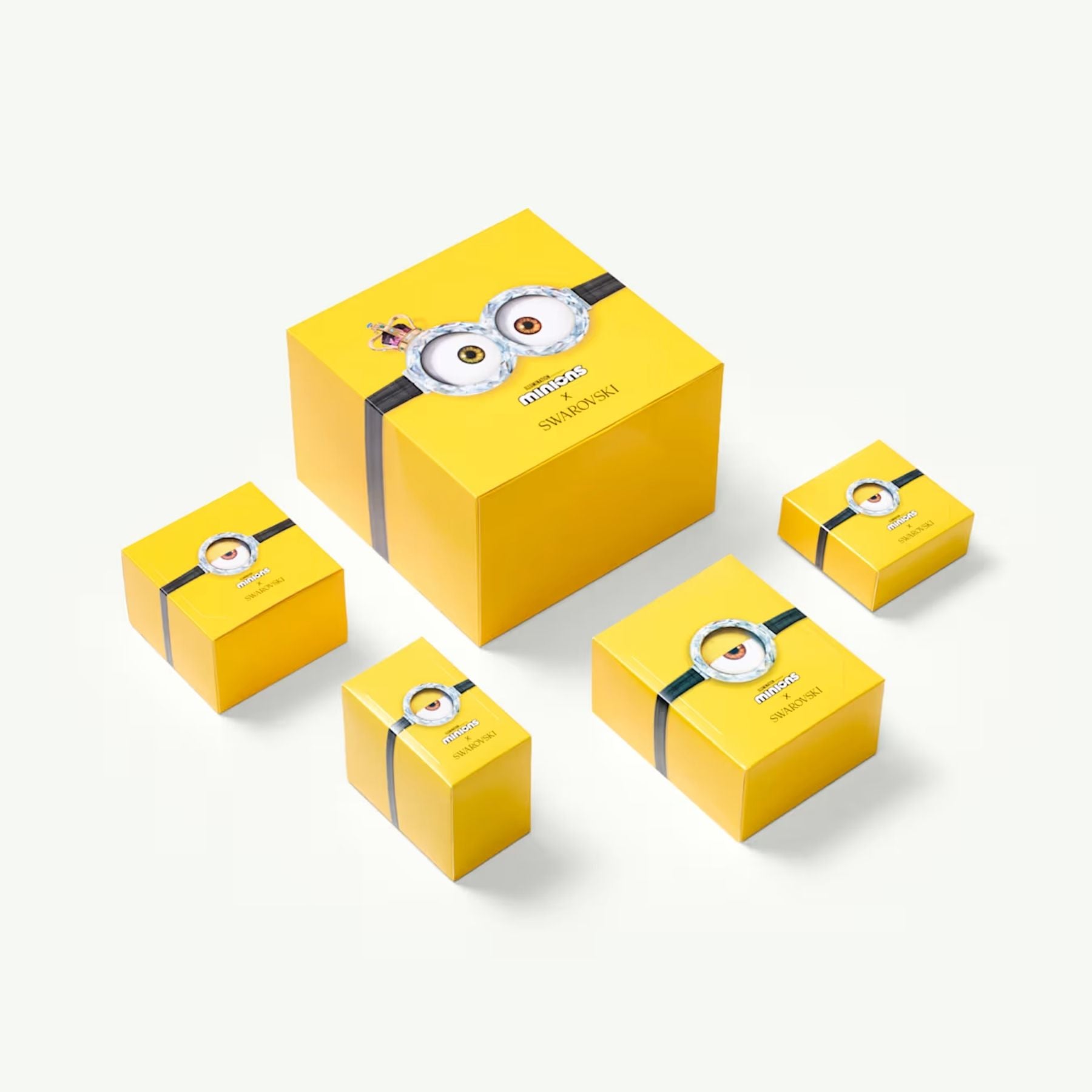 Swarovski Minions King Bob riipus, keltakullattu ja eriväriset kristallit, 5743385