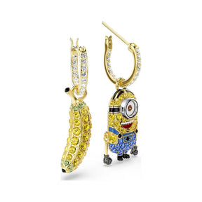 Swarovski Minions Stuart and Banana -korvakorut, keltakullattu ja eriväriset kristallit, 5743382