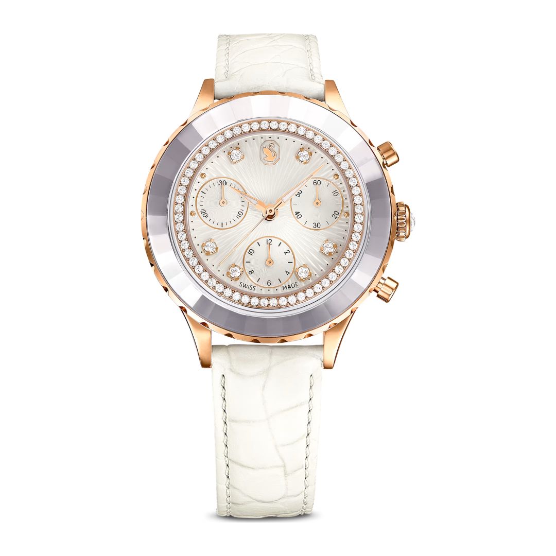 Swarovski Octea chrono rannekello, ruusukullanväri ja kirkkaat kristallit, 5671150