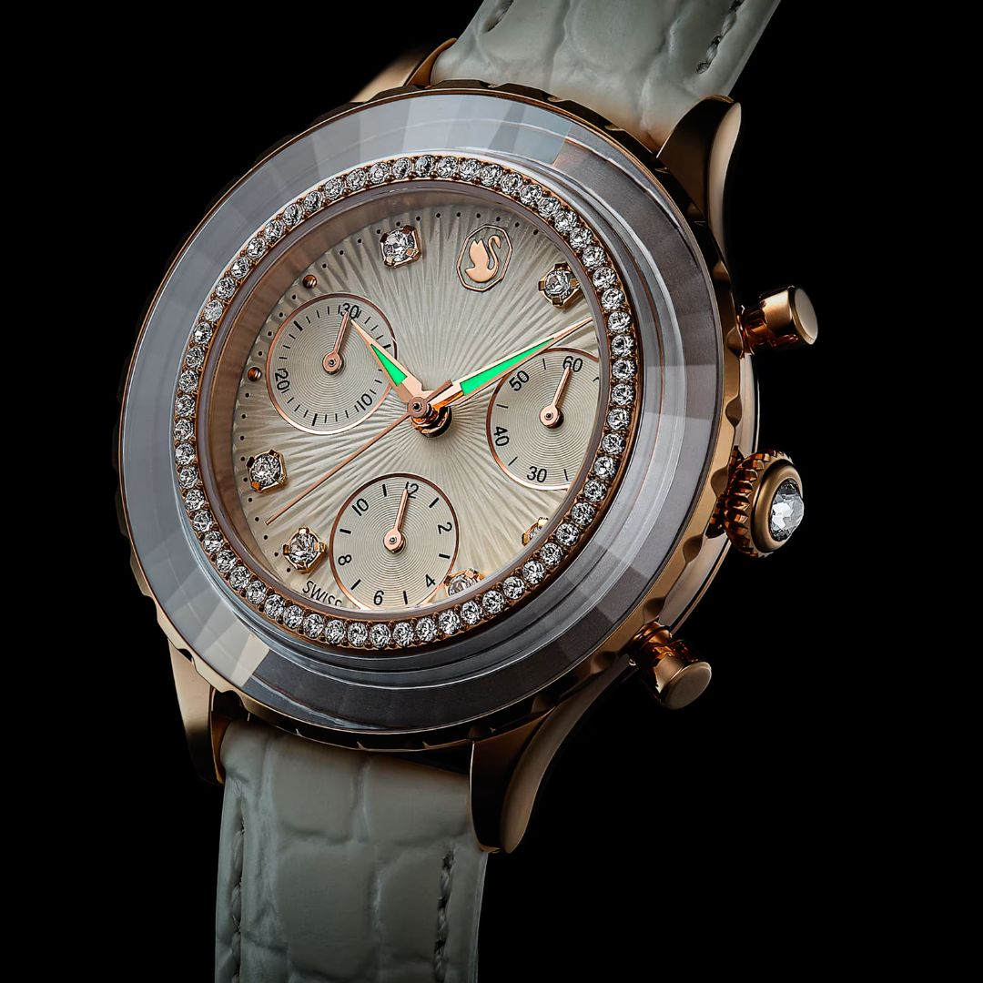 Swarovski Octea chrono rannekello, ruusukullanväri ja kirkkaat kristallit, 5671150