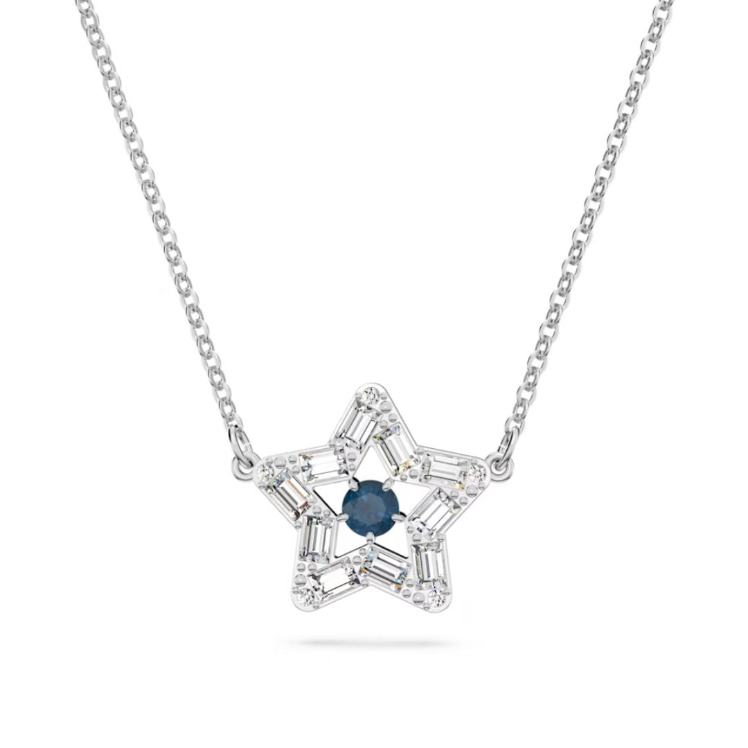 Swarovski Stella Star riipus, vaalea metalli ja siniset kristallit 5639186
