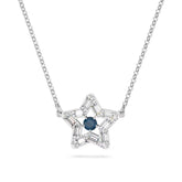 Swarovski Stella Star riipus, vaalea metalli ja siniset kristallit 5639186