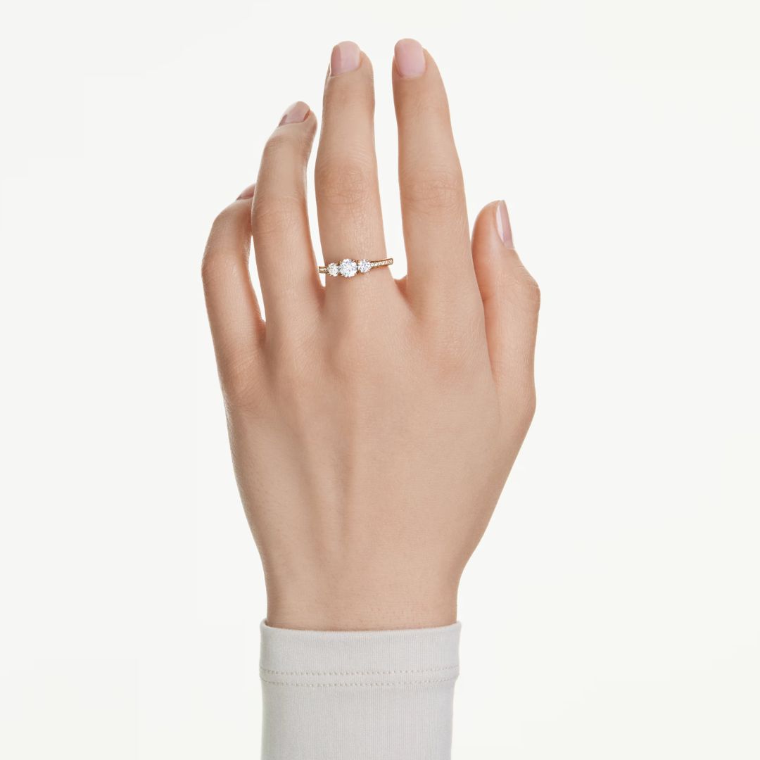 Swarovski Stilla Attract sormus, keltakullanvärinen ja kirkkaat kristallit