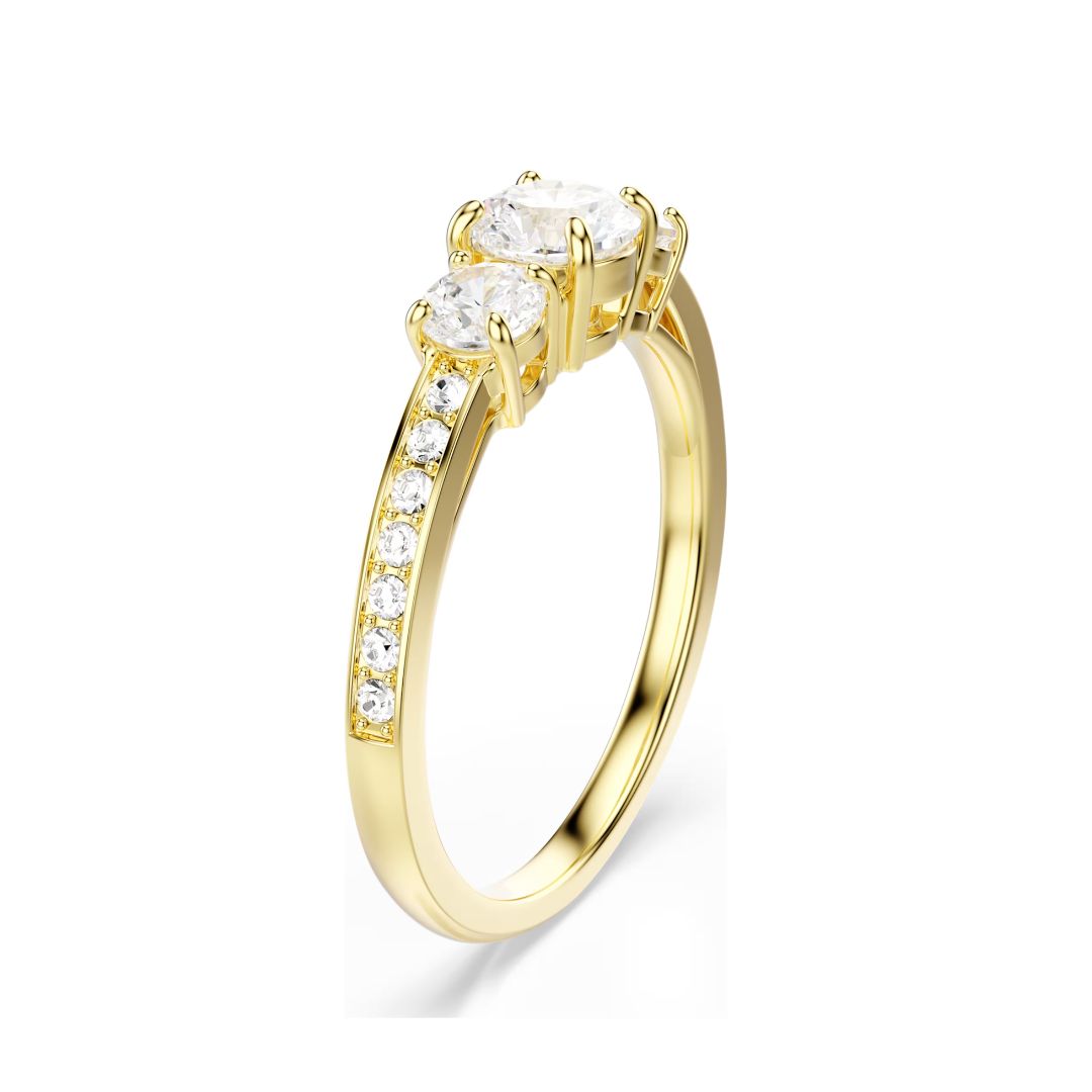 Swarovski Stilla Attract sormus, keltakullanvärinen ja kirkkaat kristallit