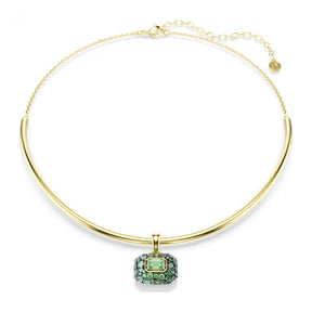 Swarovski Sublima choker kaulakoru, keltakullattu ja vihreät zirkonit, 5760763