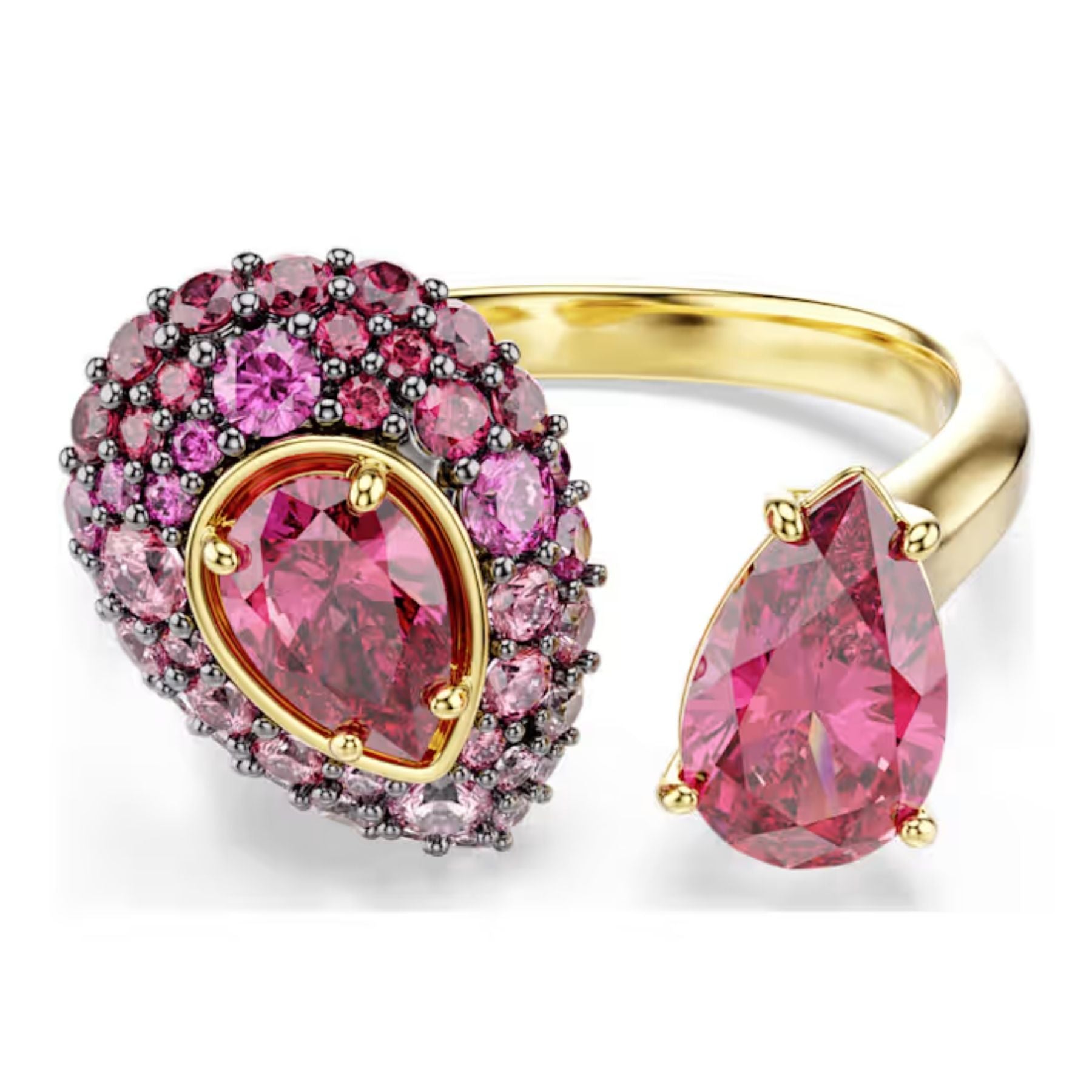 Swarovski Sublima cocktailsormus, keltakullattu ja punaiset zirkonit, 5752897