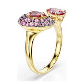 Swarovski Sublima cocktailsormus, keltakullattu ja punaiset zirkonit, 5752897