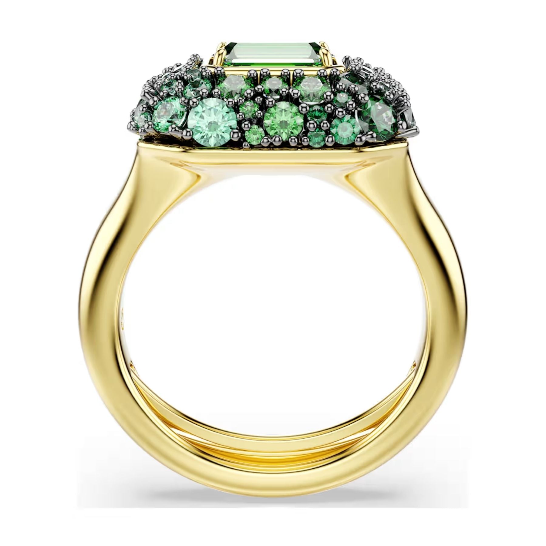 Swarovski Sublima cocktailsormus, keltakullattu ja vihreät zirkonit, 5759920