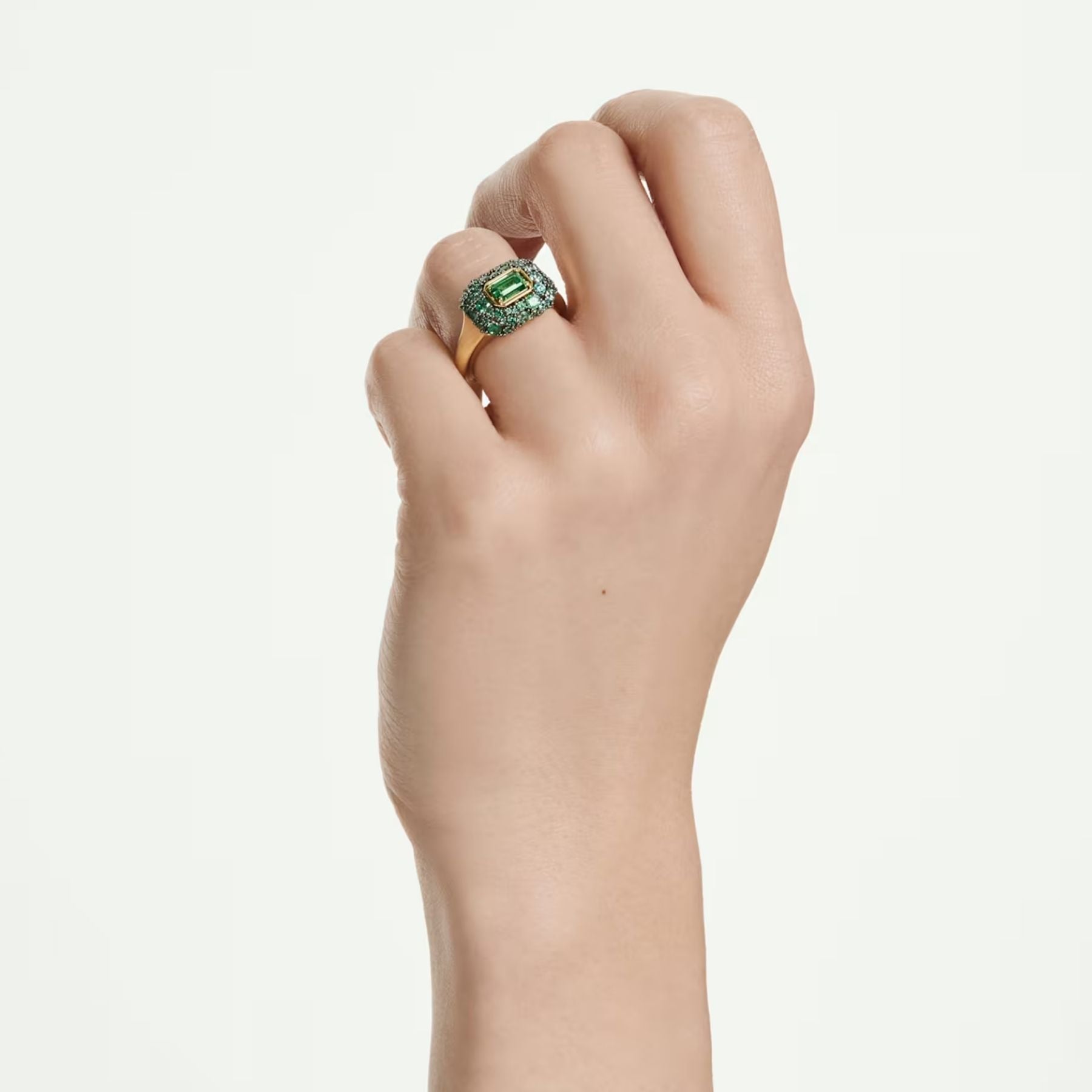 Swarovski Sublima cocktailsormus, keltakullattu ja vihreät zirkonit, 5759920