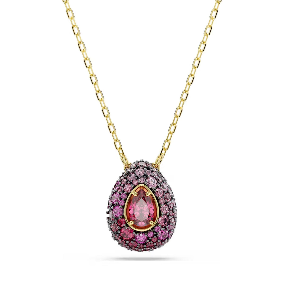 Swarovski Sublima korusetti, riipus ja korvakorut, keltakullattu ja punaiset zirkonit, 5752883