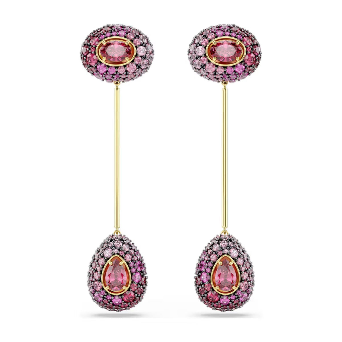 Swarovski Sublima korvakorut, keltakullattu ja punaiset zirkonit, 5752891