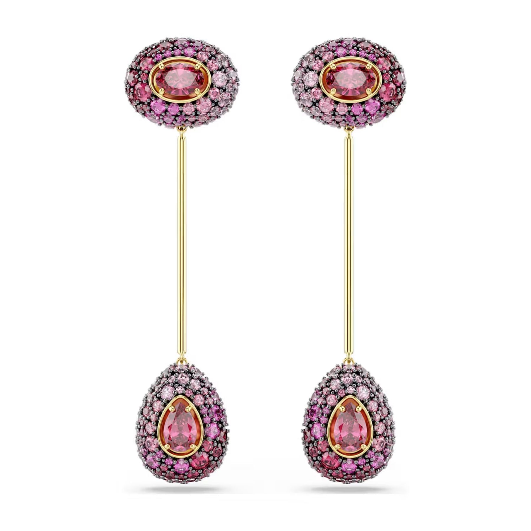 Swarovski Sublima korvakorut, keltakullattu ja punaiset zirkonit, 5752891
