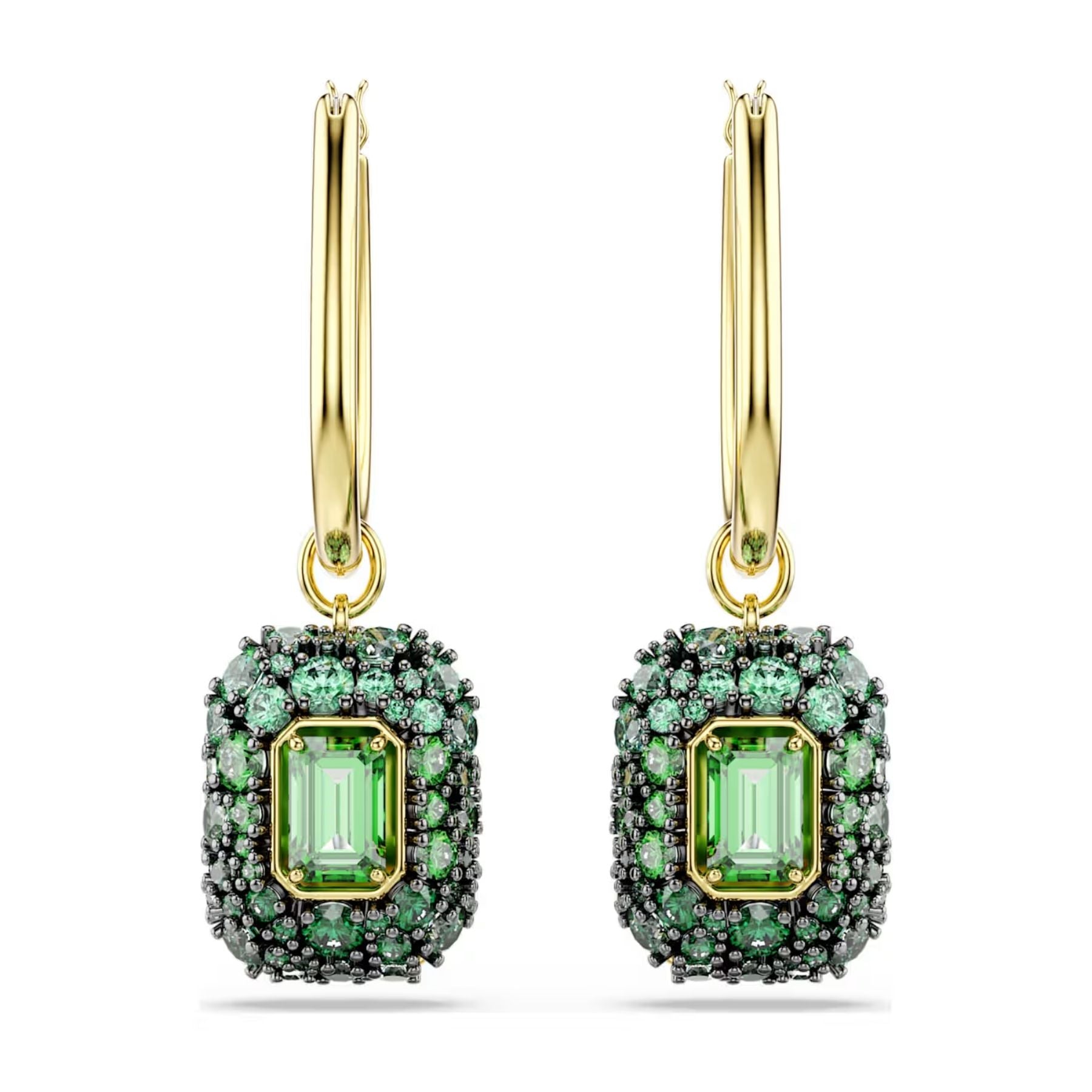 Swarovski Sublima korvakorut, keltakullattu ja vihreät zirkonit, 5752890