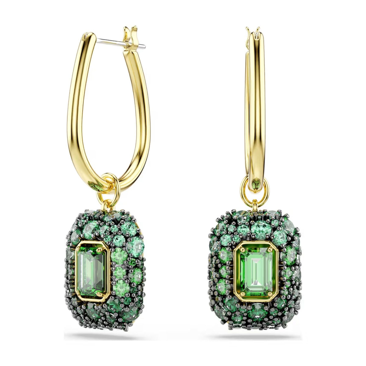 Swarovski Sublima korvakorut, keltakullattu ja vihreät zirkonit, 5752890