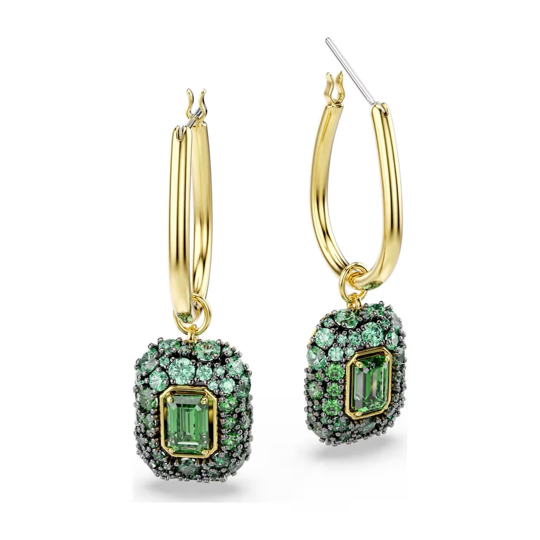 Swarovski Sublima korvakorut, keltakullattu ja vihreät zirkonit, 5752890