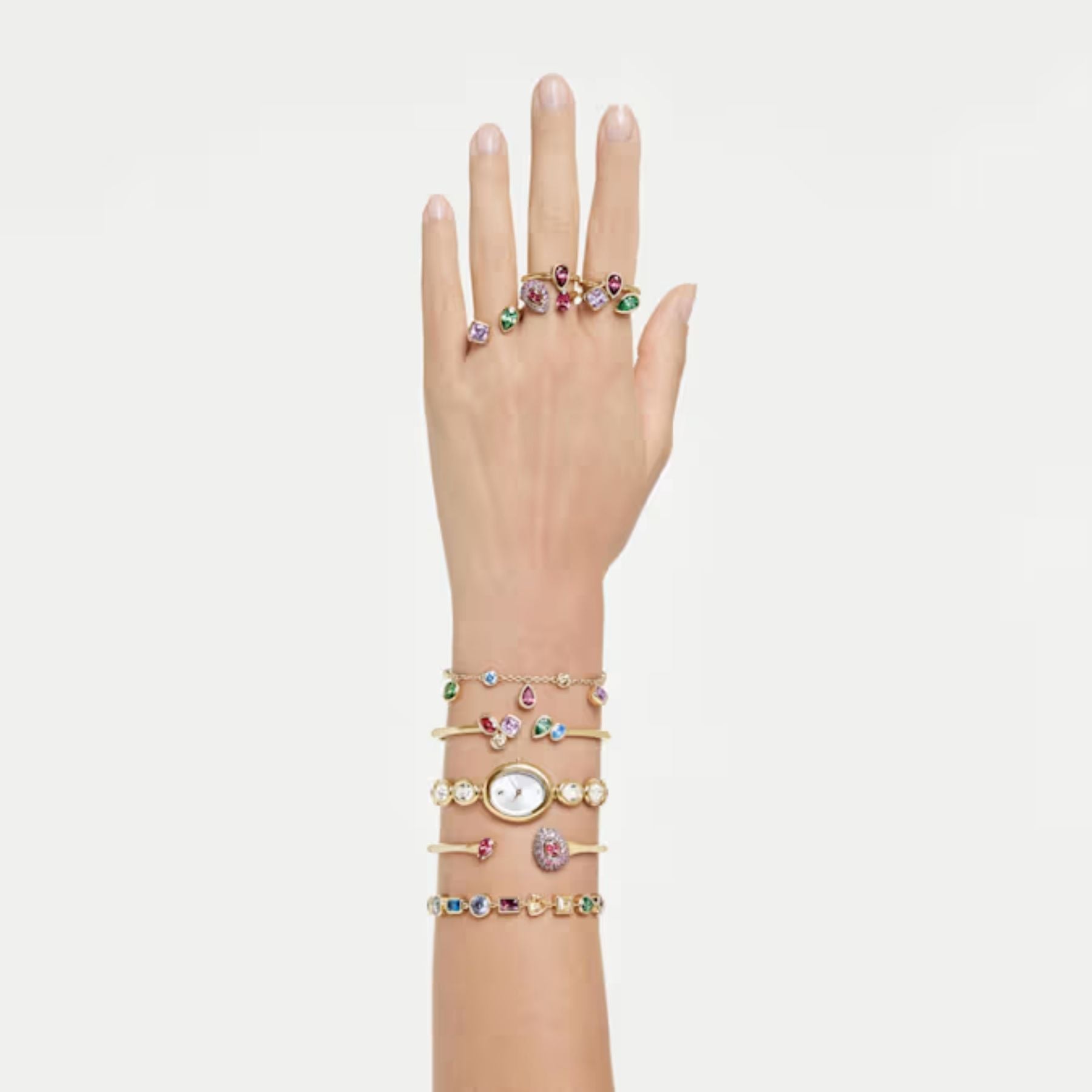 Swarovski Sublima rannerengas, keltakullattu ja punaiset zirkonit, 5752894