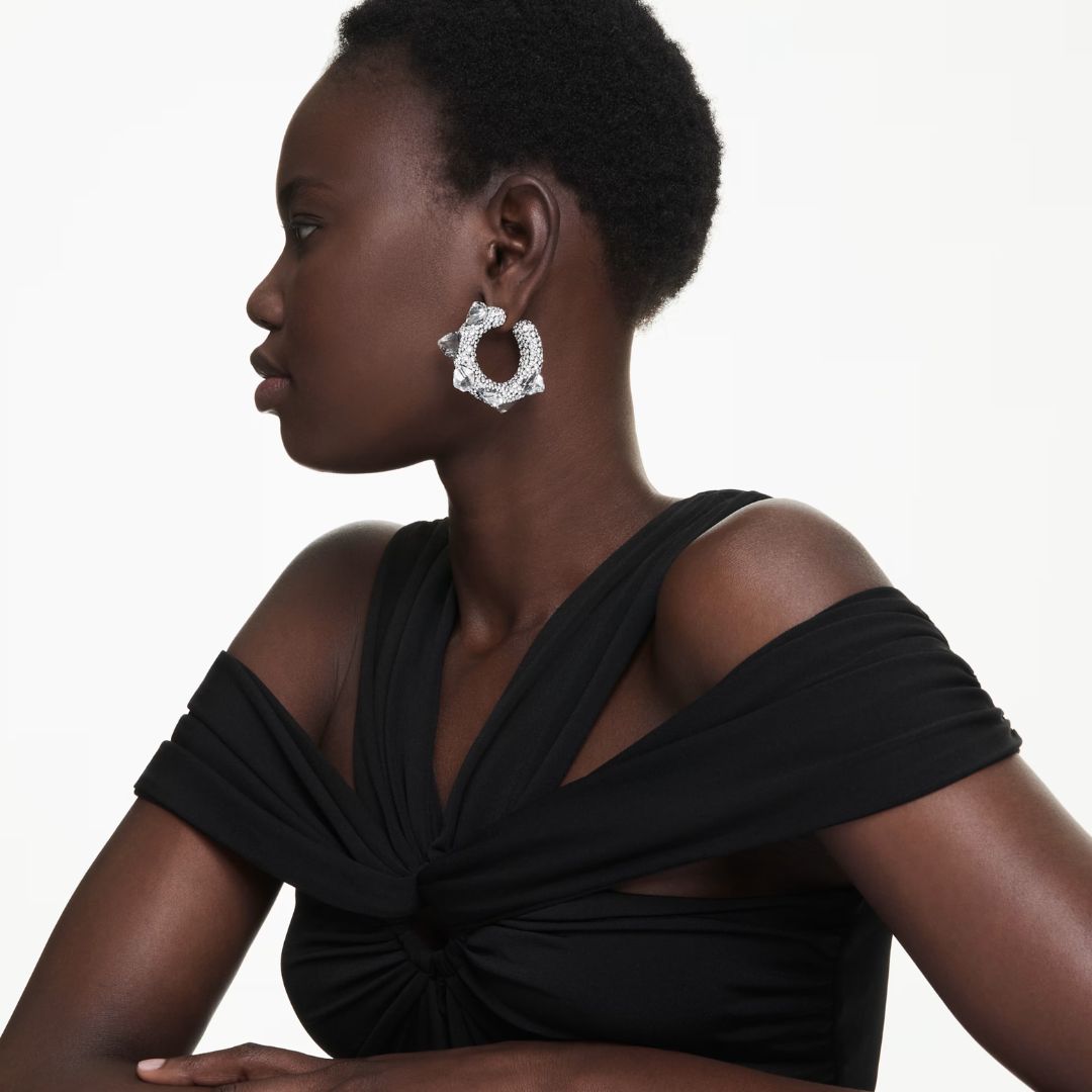 Swarovski Sublima rengaskorvakorut, vaalea metalli ja kirkkaat kristallit 5723287