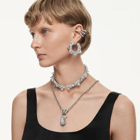 Swarovski Sublima rengaskorvakorut, vaalea metalli ja kirkkaat kristallit 5723287