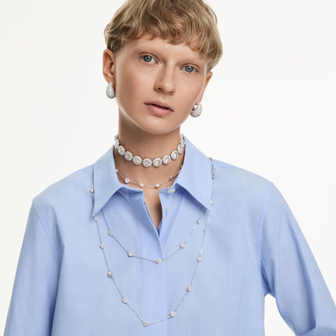 Swarovski Sublima rengaskorvakorut, vaalea metalli ja kirkkaat kristallit 5732281