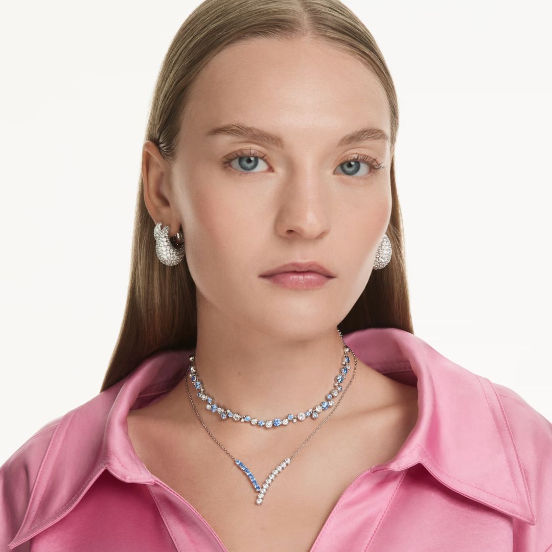 Swarovski Sublima rengaskorvakorut, vaalea metalli ja kirkkaat kristallit 5732281