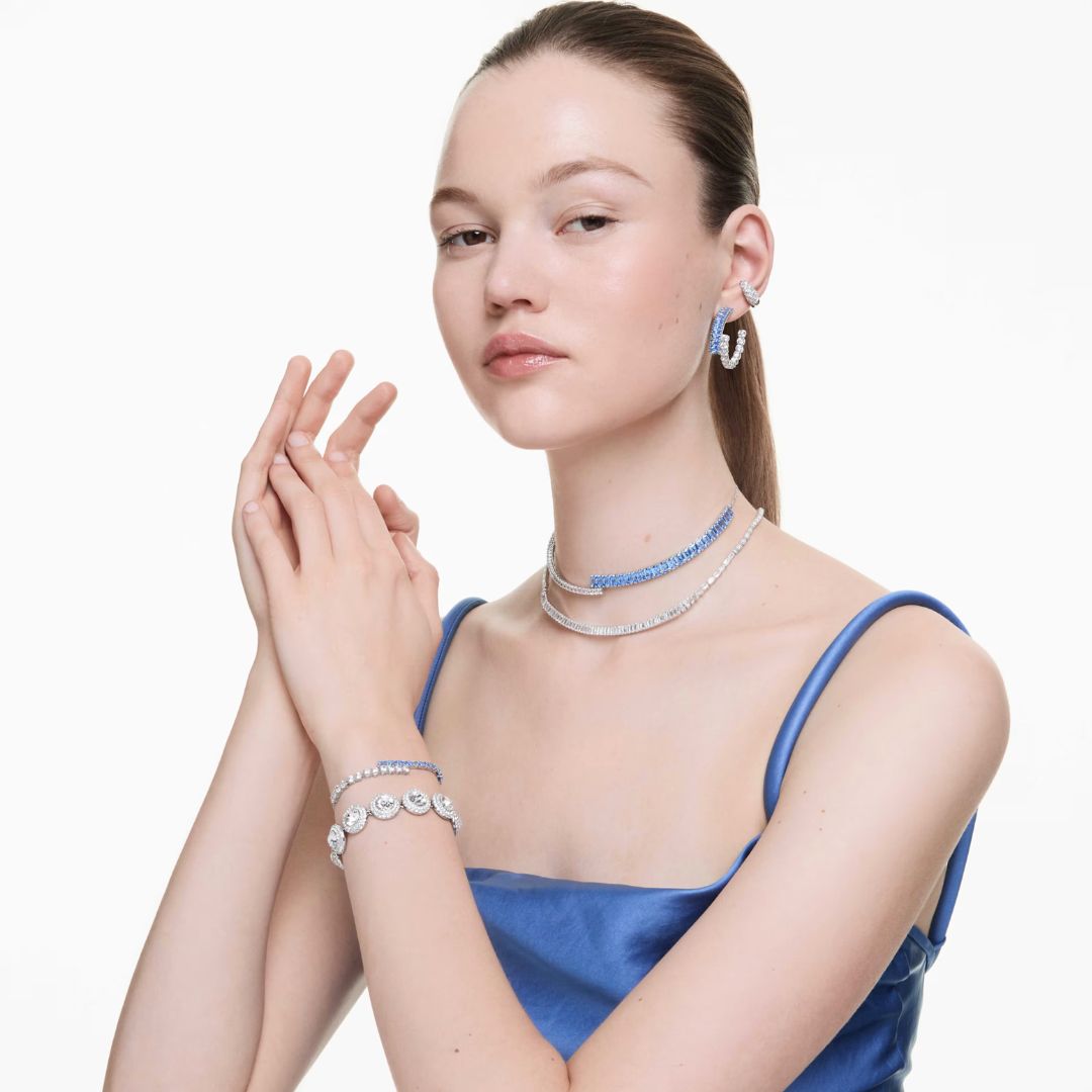 Swarovski Sublima rengaskorvakorut, vaalea metalli ja kirkkaat kristallit 5732282