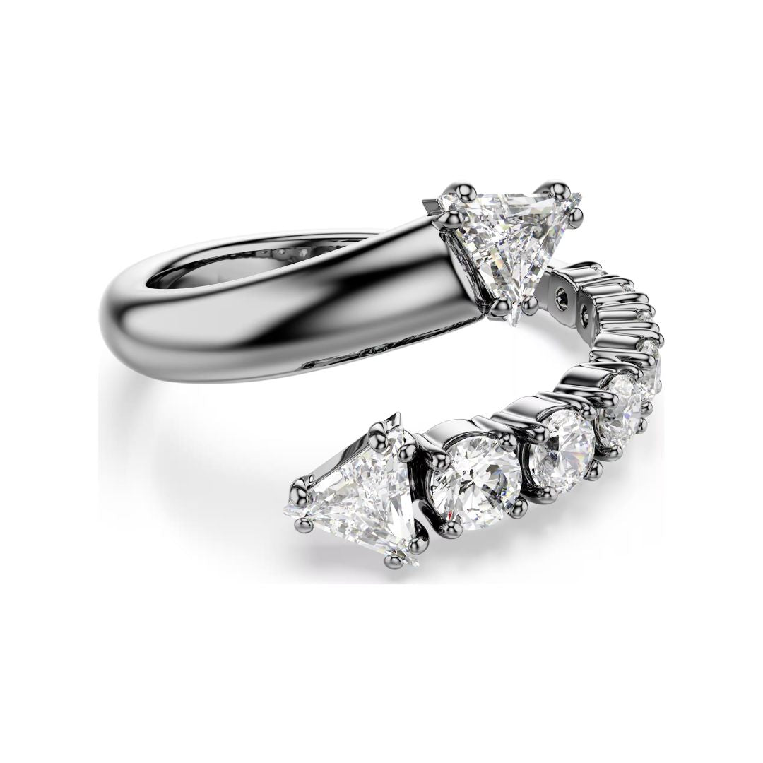 Swarovski Sublima sormus, tumma metalli ja kirkkaat kristallit