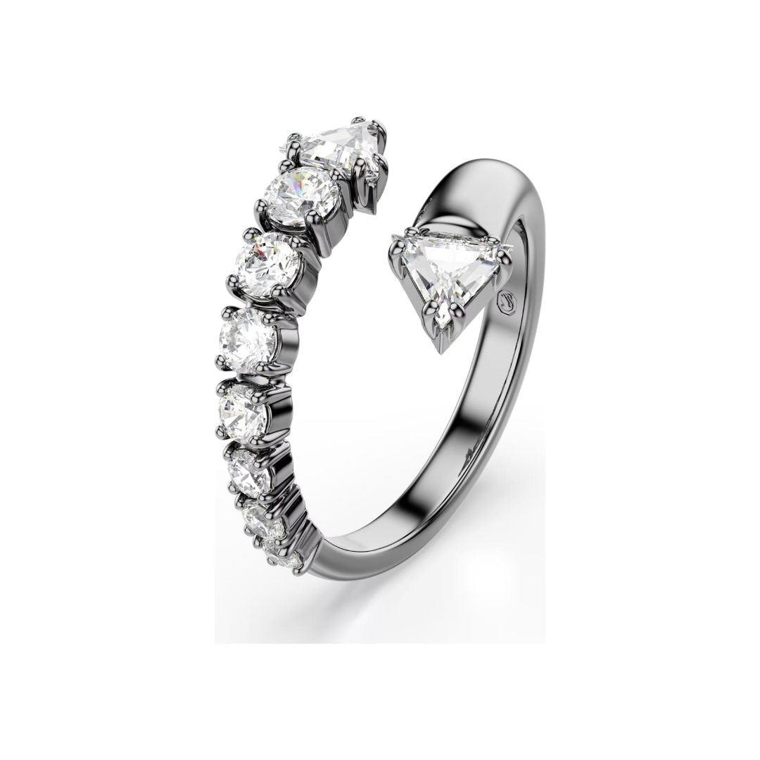 Swarovski Sublima sormus, tumma metalli ja kirkkaat kristallit