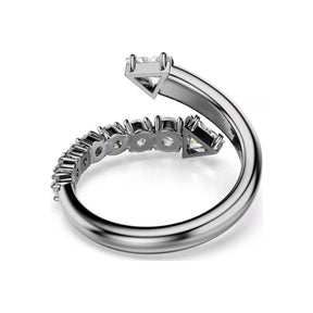 Swarovski Sublima Ring, Ruthenium Plated Metal and White Crystals