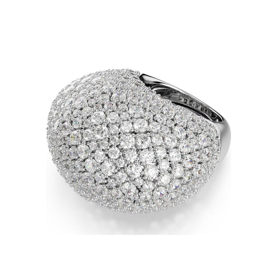 Swarovski Sublima sormus, vaalea metalli ja kirkkaat kristallit