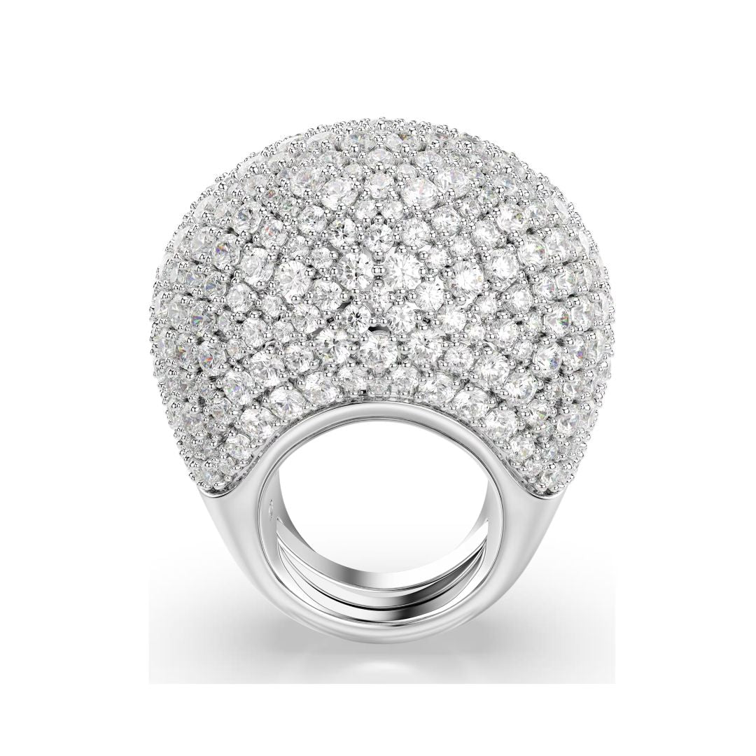 Swarovski Sublima sormus, vaalea metalli ja kirkkaat kristallit