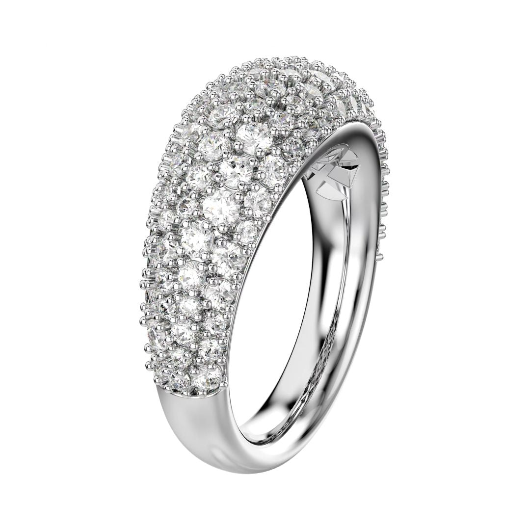 Swarovski Sublima sormus, vaalea metalli ja kirkkaat kristallit