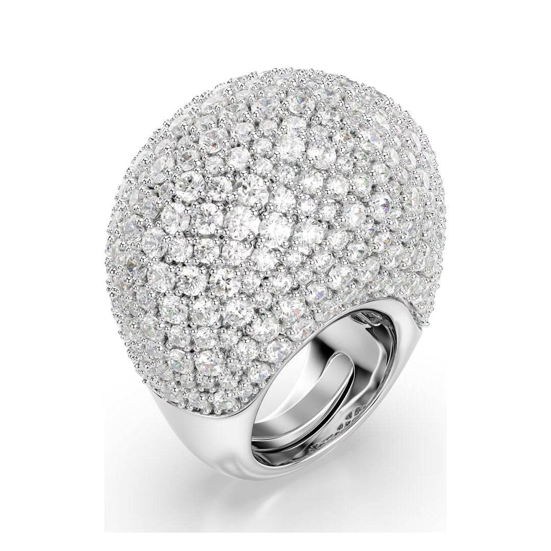 Swarovski Sublima sormus, vaalea metalli ja kirkkaat kristallit