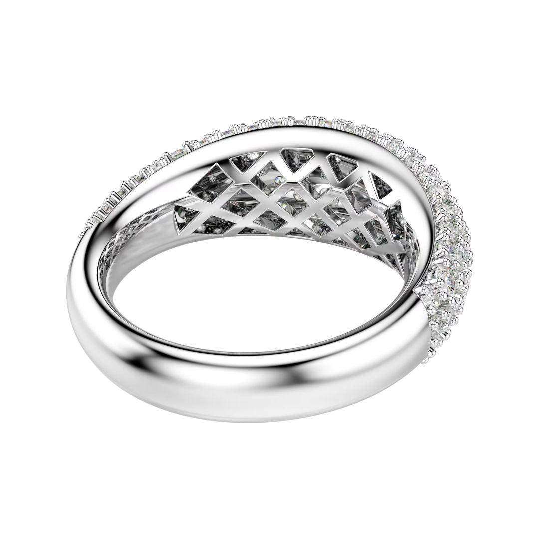 Swarovski Sublima sormus, vaalea metalli ja kirkkaat kristallit