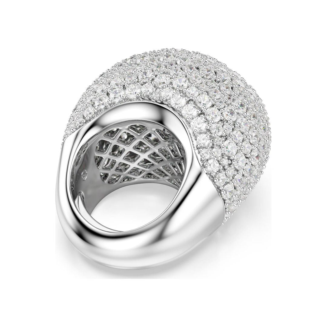 Swarovski Sublima sormus, vaalea metalli ja kirkkaat kristallit