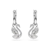 Swarovski Swan korvakorut, vaalea metalli ja kirkkaat zirkonit, 5759942