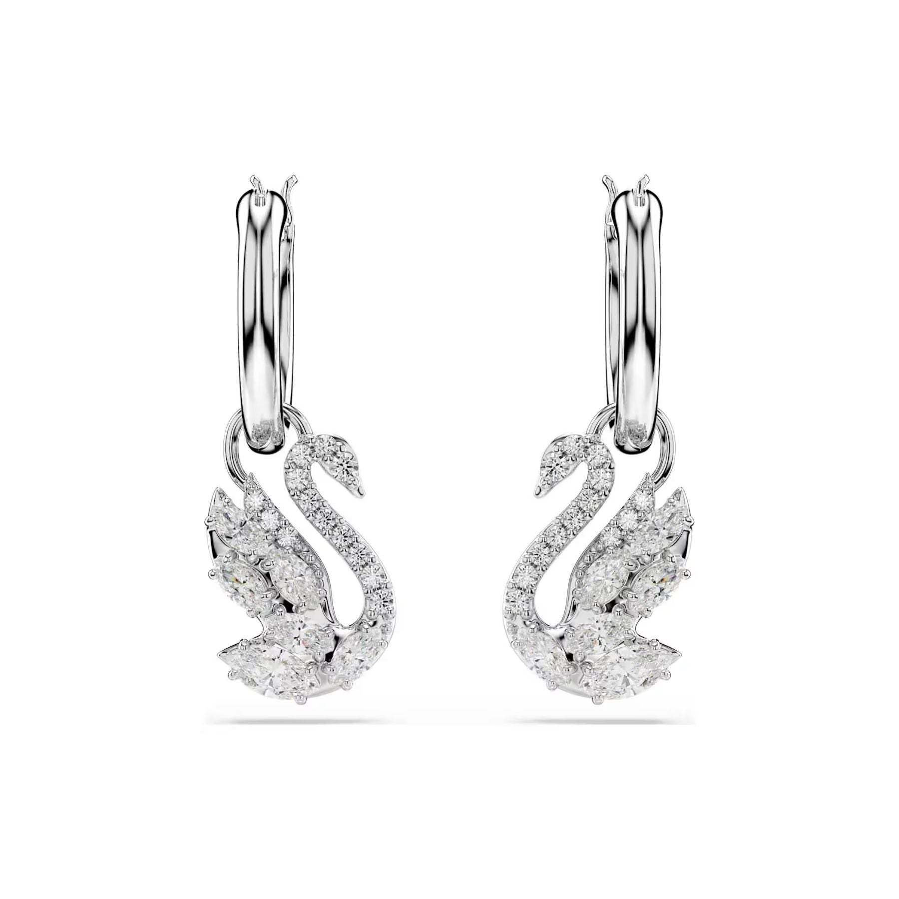 Swarovski Swan korvakorut, vaalea metalli ja kirkkaat zirkonit, 5759942