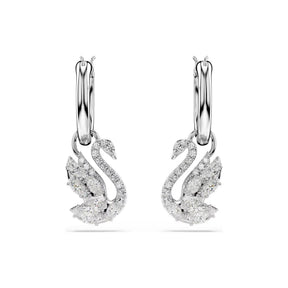 Swarovski Swan korvakorut, vaalea metalli ja kirkkaat zirkonit, 5759942