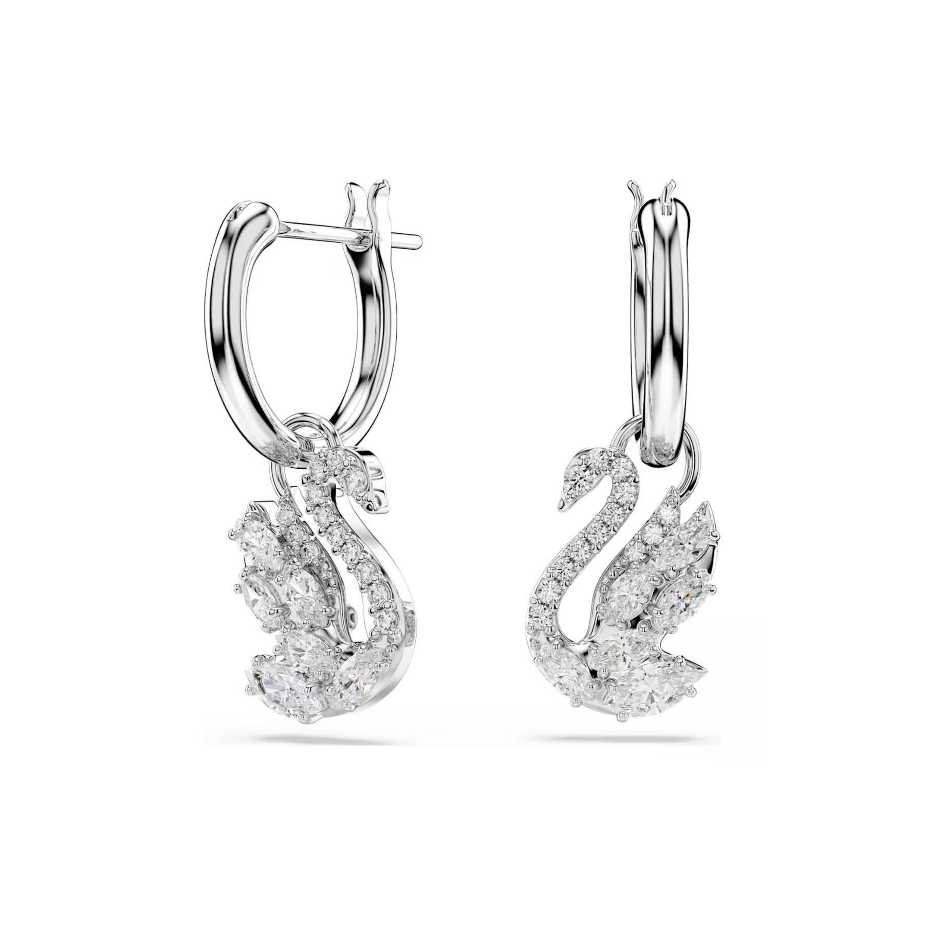 Swarovski Swan korvakorut, vaalea metalli ja kirkkaat zirkonit, 5759942