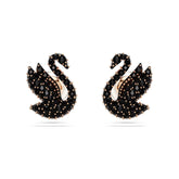 Swarovski Swan korvakorut, ruusukullanväri ja mustat kristallit 5684608
