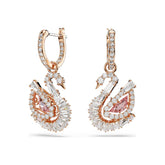 Swarovski Swan korvakorut, ruusukullanväri, pinkit ja kirkkaat kristallit, 5732415