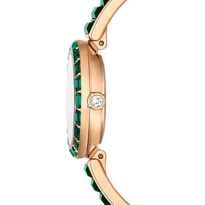 Swarovski Swan rannekello, samppanjakullanvärinen ja vihreät kristallit, 5690808