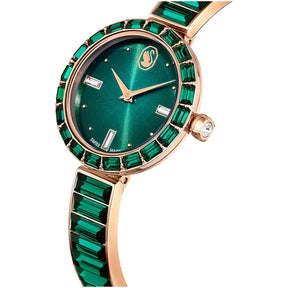 Swarovski Swan rannekello, samppanjakullanvärinen ja vihreät kristallit, 5690808