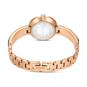 Swarovski Swan rannekello, samppanjakullanvärinen ja vihreät kristallit, 5690808