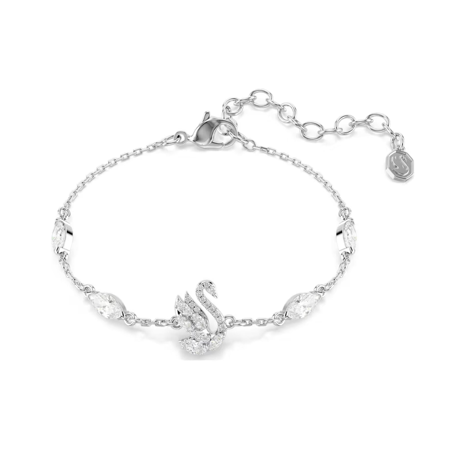 Swarovski Swan rannekoru, vaalea metalli ja kirkkaat zirkonit, 5758682