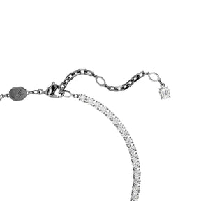 Swarovski Swan riipus ja rintakoru, tumma metalli, kirkkaat kristallit ja valkoiset helmet, 5723411