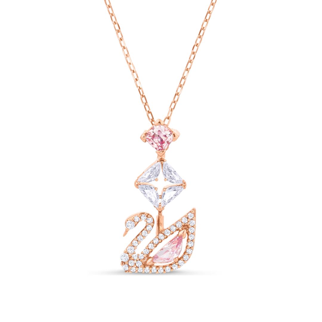 Swarovski Swan riipus, ruusukullanväri, vaaleanpunaiset ja kirkkaat kristallit, 5473024